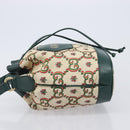 GUCCI 100th Anniversary Shoulder Bag Canvas Green Gold Tone 676682 Auth 210482V-5