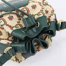 GUCCI 100th Anniversary Shoulder Bag Canvas Green Gold Tone 676682 Auth 210482V-6