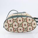 GUCCI 100th Anniversary Shoulder Bag Canvas Green Gold Tone 676682 Auth 210482V-9