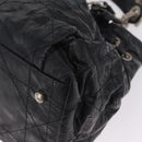 Christian Dior Canage Shoulder Bag Patent Leather Black Silver Auth 210486-11