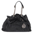 Christian Dior Canage Shoulder Bag Patent Leather Black Silver Auth 210486-2