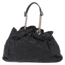 Christian Dior Canage Shoulder Bag Patent Leather Black Silver Auth 210486-3