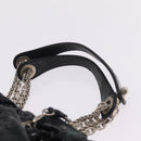 Christian Dior Canage Shoulder Bag Patent Leather Black Silver Auth 210486-8
