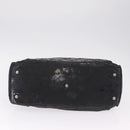 Christian Dior Canage Shoulder Bag Patent Leather Black Silver Auth 210486-9