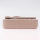 Miu Miu Studs Chain Shoulder Bag Leather Pink Silver Auth 210487V-10