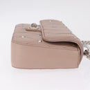 Miu Miu Studs Chain Shoulder Bag Leather Pink Silver Auth 210487V-4