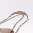 Miu Miu Studs Chain Shoulder Bag Leather Pink Silver Auth 210487V-8