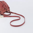 Miu Miu Hand Bag Vittero Dino Leather 2way Pink Gold Auth 210488V-10