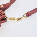 Miu Miu Hand Bag Vittero Dino Leather 2way Pink Gold Auth 210488V-13