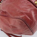 Miu Miu Hand Bag Vittero Dino Leather 2way Pink Gold Auth 210488V-18