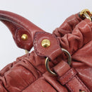 Miu Miu Hand Bag Vittero Dino Leather 2way Pink Gold Auth 210488V-19