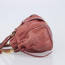 Miu Miu Hand Bag Vittero Dino Leather 2way Pink Gold Auth 210488V-5