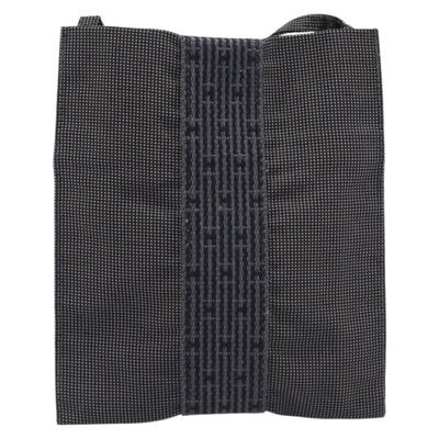 HERMES Her Line Pochette Shoulder Bag Canvas Gray Auth 210490 - 0