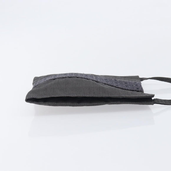 HERMES Her Line Pochette Shoulder Bag Canvas Gray Auth 210490