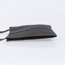 HERMES Her Line Pochette Shoulder Bag Canvas Gray Auth 210490-5