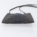 HERMES Her Line Pochette Shoulder Bag Canvas Gray Auth 210490-9