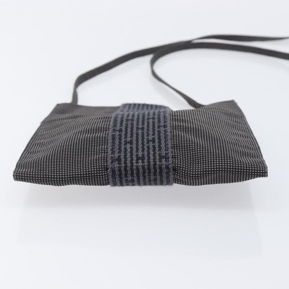 HERMES Her Line Pochette Shoulder Bag Canvas Gray Auth 210490