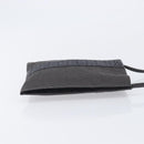 HERMES Her Line Pochette Shoulder Bag Canvas Gray Auth 210492-4
