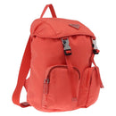 PRADA Backpack Nylon Orange Silver Auth 210493A-1