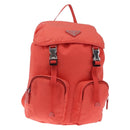 PRADA Backpack Nylon Orange Silver Auth 210493A-2