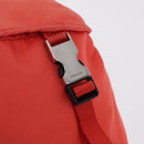 PRADA Backpack Nylon Orange Silver Auth 210493A-21