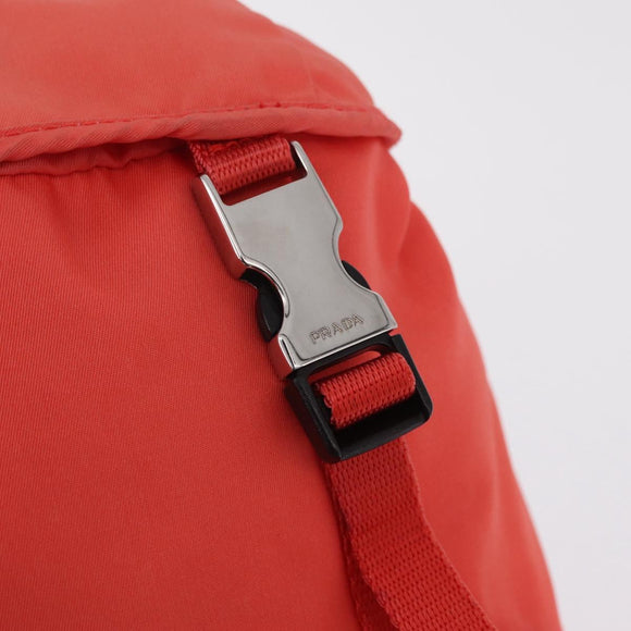 PRADA Backpack Nylon Orange Silver Auth 210493A