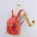 PRADA Backpack Nylon Orange Silver Auth 210493A-34