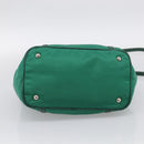 PRADA Hand Bag Nylon 2way Green Silver Auth 210496M-5
