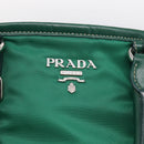 PRADA Hand Bag Nylon 2way Green Silver Auth 210496M-17