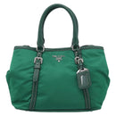 PRADA Hand Bag Nylon 2way Green Silver Auth 210496M-2