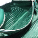 PRADA Hand Bag Nylon 2way Green Silver Auth 210496M-25