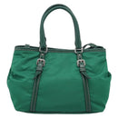 PRADA Hand Bag Nylon 2way Green Silver Auth 210496M-3
