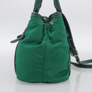 PRADA Hand Bag Nylon 2way Green Silver Auth 210496M-4