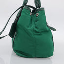 PRADA Hand Bag Nylon 2way Green Silver Auth 210496M-5