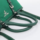 PRADA Hand Bag Nylon 2way Green Silver Auth 210496M-7