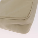 PRADA Hand Bag Nylon Beige Silver Auth 210498V-12