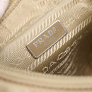PRADA Hand Bag Nylon Beige Silver Auth 210498V-22