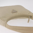 PRADA Hand Bag Nylon Beige Silver Auth 210498V-6