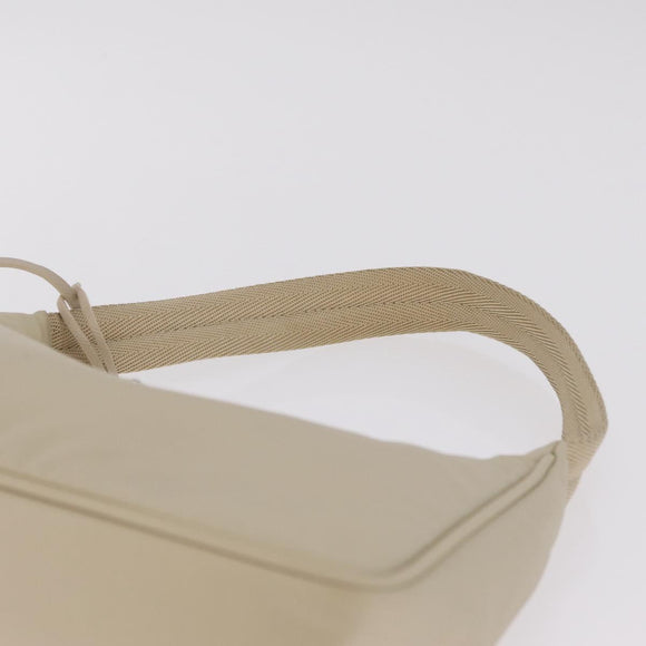 PRADA Hand Bag Nylon Beige Silver Auth 210498V