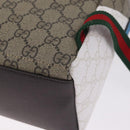 GUCCI GG Supreme Web Sherry Line Backpack PVC Beige Silver 851222 Auth 210499V-16