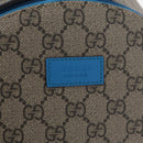 GUCCI GG Supreme Web Sherry Line Backpack PVC Beige Silver 851222 Auth 210499V-18