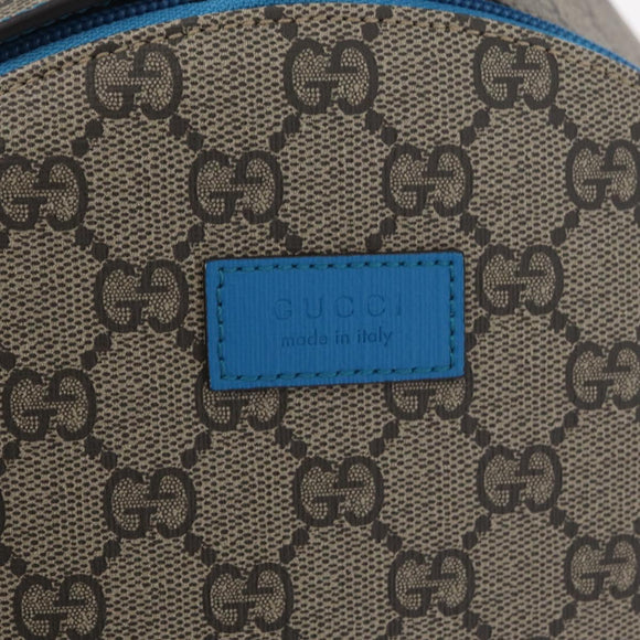 GUCCI GG Supreme Web Sherry Line Backpack PVC Beige Silver 851222 Auth 210499V