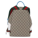 GUCCI GG Supreme Web Sherry Line Backpack PVC Beige Silver 851222 Auth 210499V-3