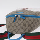 GUCCI GG Supreme Web Sherry Line Backpack PVC Beige Silver 851222 Auth 210499V-6