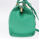 Saint Laurent Petit Cabas Hand Bag Leather 2way Green Gold Auth 210500V-6