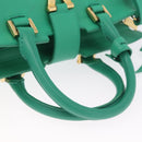 Saint Laurent Petit Cabas Hand Bag Leather 2way Green Gold Auth 210500V-8