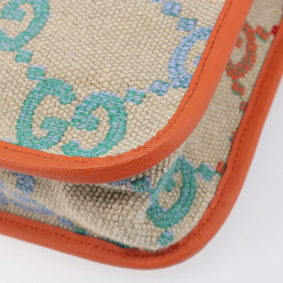 GUCCI GG Canvas Tote Bag Multicolor Orange 550763 Auth 210502V