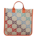 GUCCI GG Canvas Tote Bag Multicolor Orange 550763 Auth 210502V-2