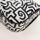 FENDI Mr.Doodle Nano Bucket Pouch Leather White Gold Tone 7AR844 Auth 210507M-15