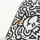 FENDI Mr.Doodle Nano Bucket Pouch Leather White Gold Tone 7AR844 Auth 210507M-20